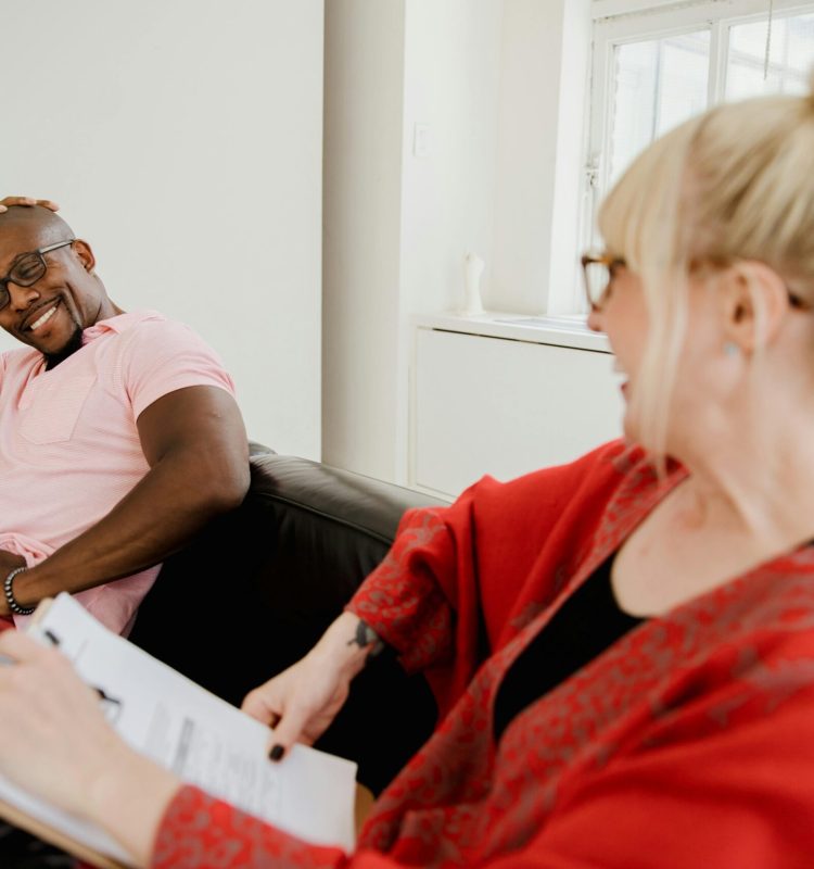 A therapy session for drug addiction and mental health treatment.